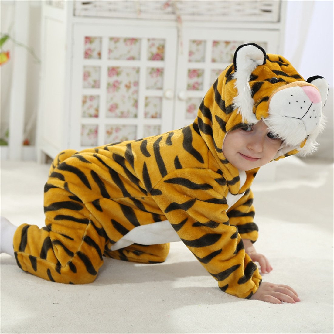 Qzerplay Unisex Baby Halloween Costumes Cartoon Outfit Homewear Tiger 100