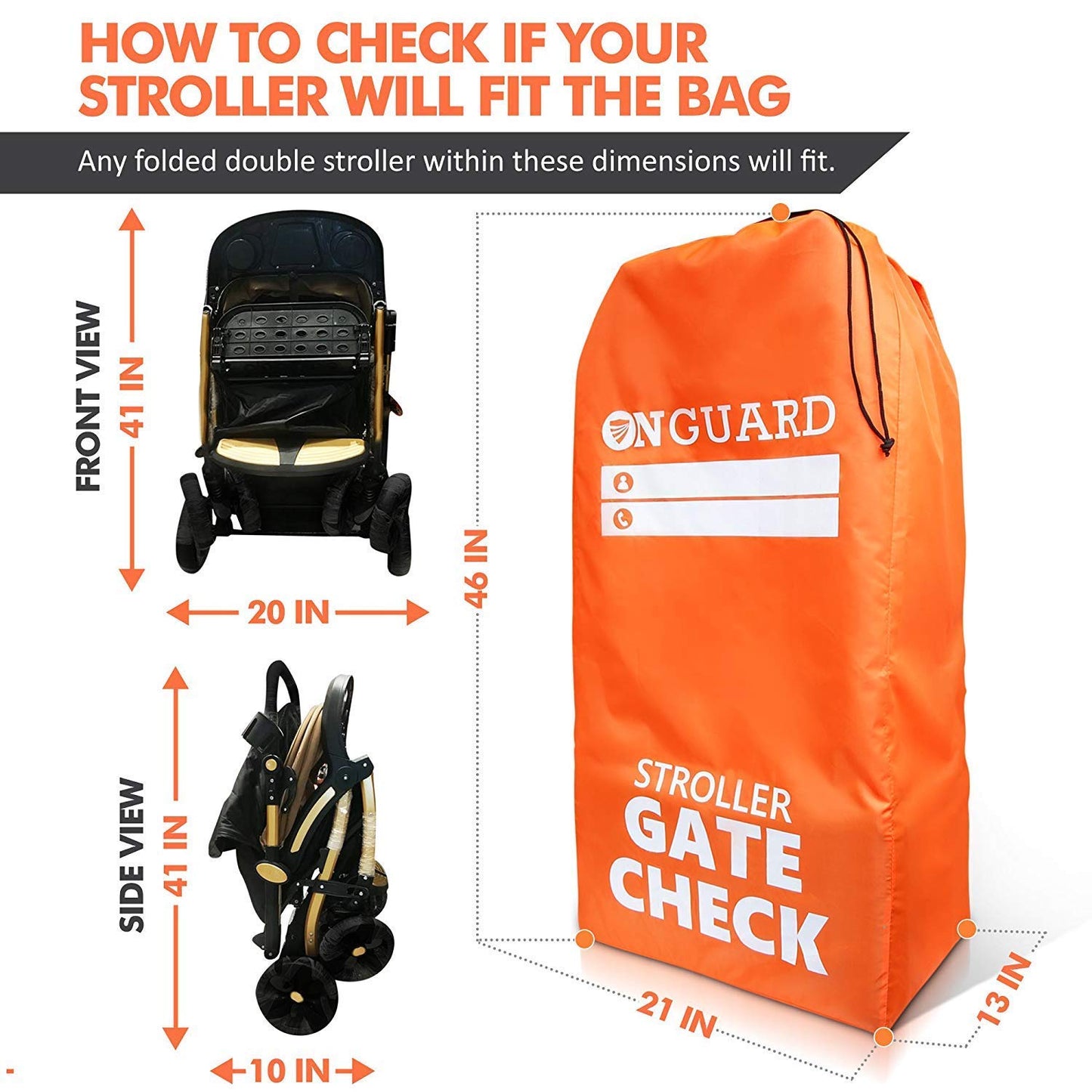 Onguard Waterproof Single And Double Stroller Bag For Airplane - Travel Stroller Cover - Airplane Stroller Travel System - Gate