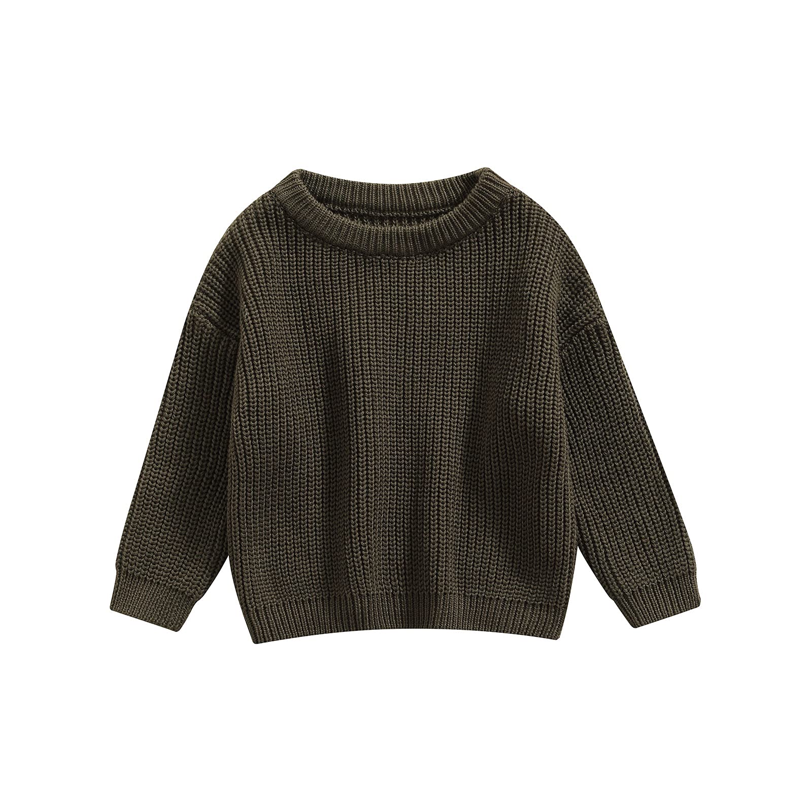 Infant Toddler Baby Girl Boy Knit Sweater Pullover Sweatshirt Long Sleeve Shirt Tops Knitted Fall Winter Clothes (Army Green, 3-
