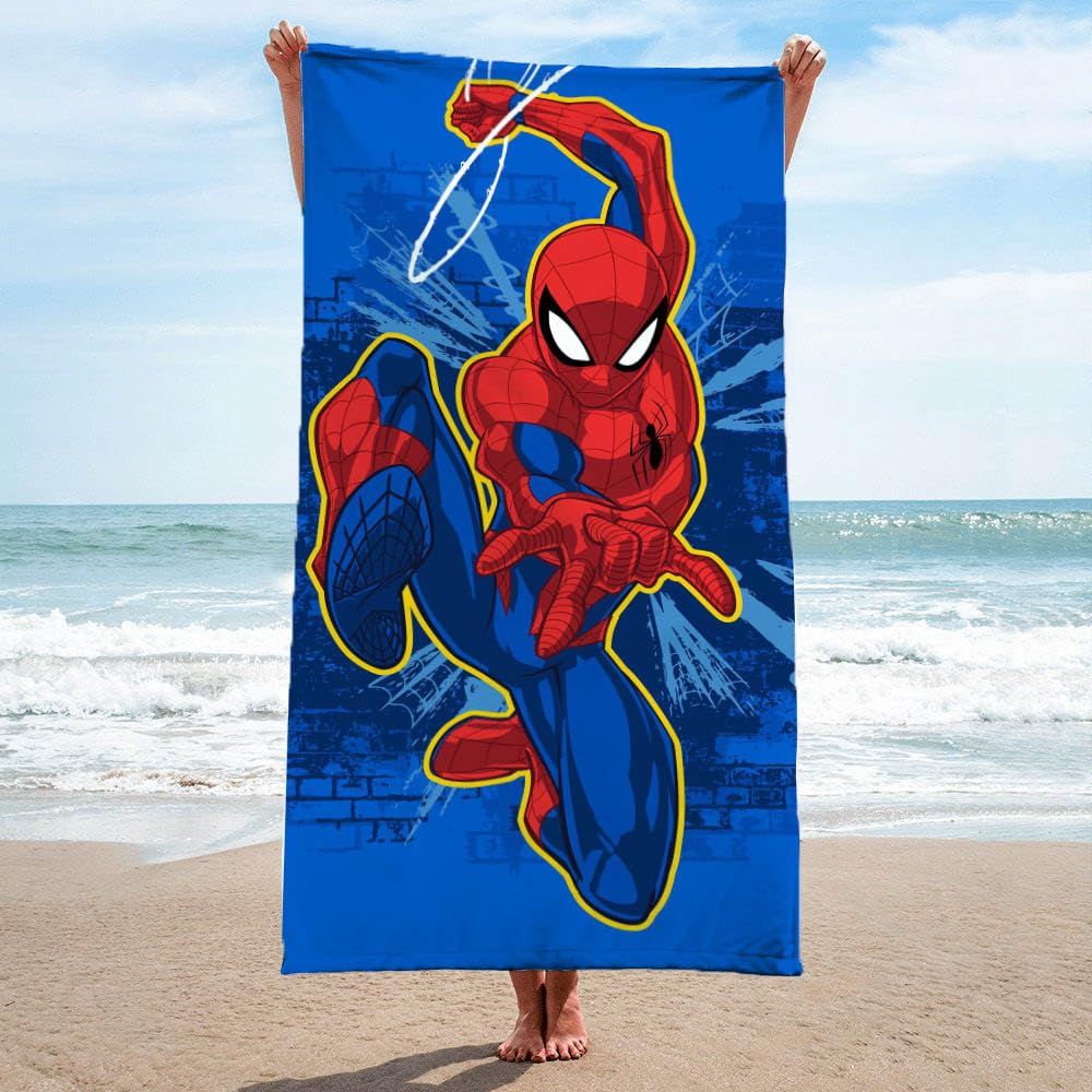 Jay Franco Marvel Spiderman Kids Bath Pool Beach Towel - Super Soft & Absorbent Avengers 100% Cotton Towel, Measures 28 X 58