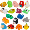 Cllayees Set of 18 Animals Bath Squirters Toy Set for Toddler, Colorful Assorted Sea Animals Flower Floating Bathtub Squirter To