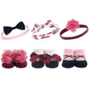Hudson Baby Infant Girl Headband And Socks Giftset Burgundy Floral, One Size