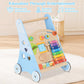 INFANS Wooden Baby Walker, Montessori Walker with Multiple Activity Toys, Storage, Push Toys for Infant Learning to Walk, Sit to