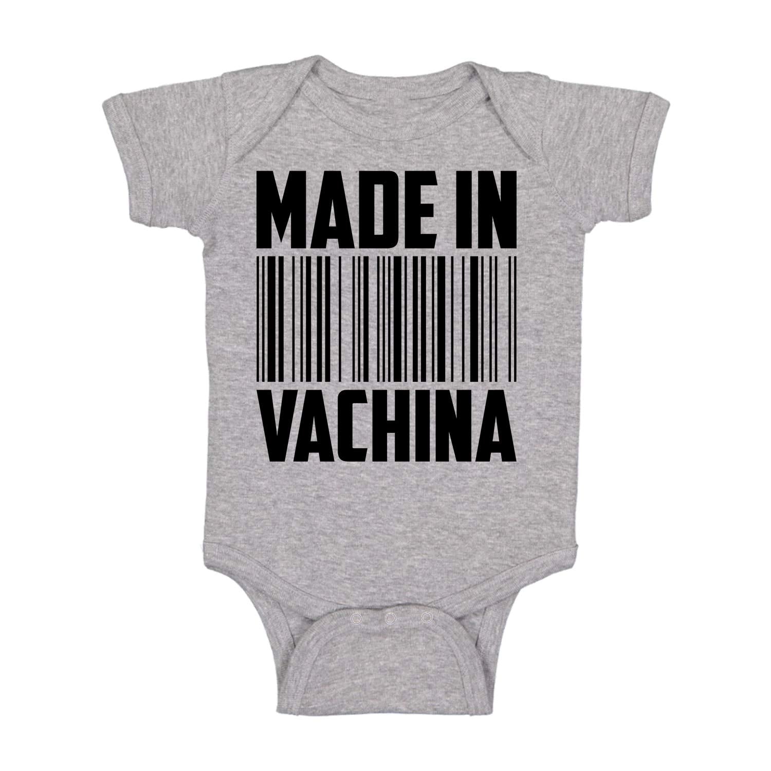 Made In Vachina - Funny Cute Infant Creeper Short Sleeve Bodysuits Infant Funny Baby Romper(Light Grey, 12 Months)
