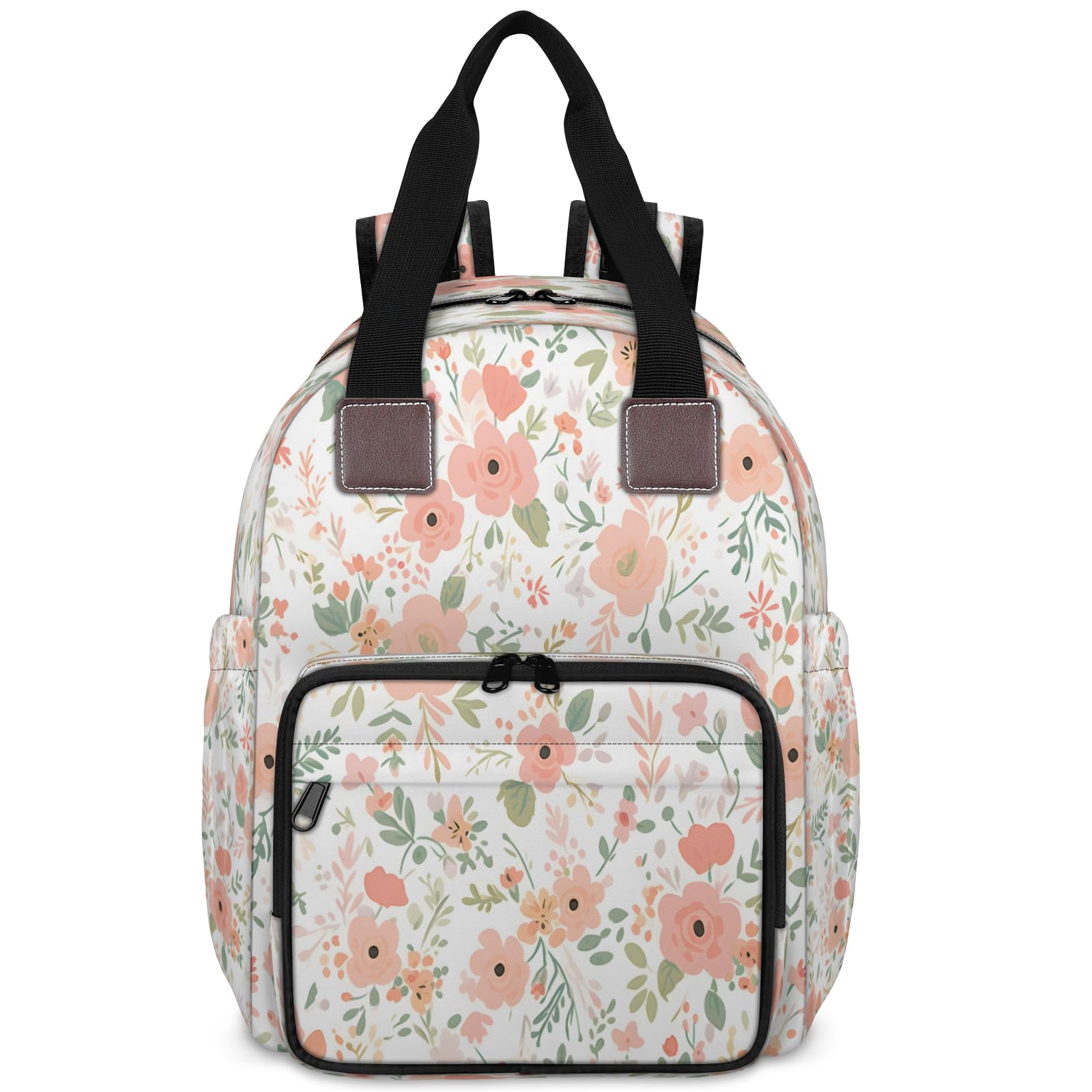 CNNINGYI Baby Diapers Bag Backpack, Spring Floral Waterproof Large Baby Bag for Mom Dad, Wildflowers Flowers Travel Diaper Bag B