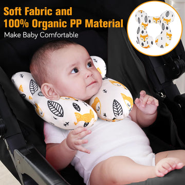 Kakiblin Baby Neck Pillow, Upgraded Baby Support Pillow For Head And Neck, Baby Neck Pillow For Car Seat,Pushchair,Travel(Yellow