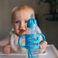 Dr. Brown'S Milestones Narrow Sippy Straw Bottle, Spill-Proof With 100% Silicone Handles And Weighted Straw, 8 Oz/250 Ml, Blue,