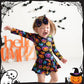 Lanmerry Halloween Baby Knot Ghost Hair Accessories - Headband With Nylon Elastic Bows In Purple And Orange