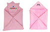 CTMKIDS Baby Wrap with Cap for Kids 74x74 cm  Pink & Single Baby Wrap with Cap for Kids 74x74 cm  Pink