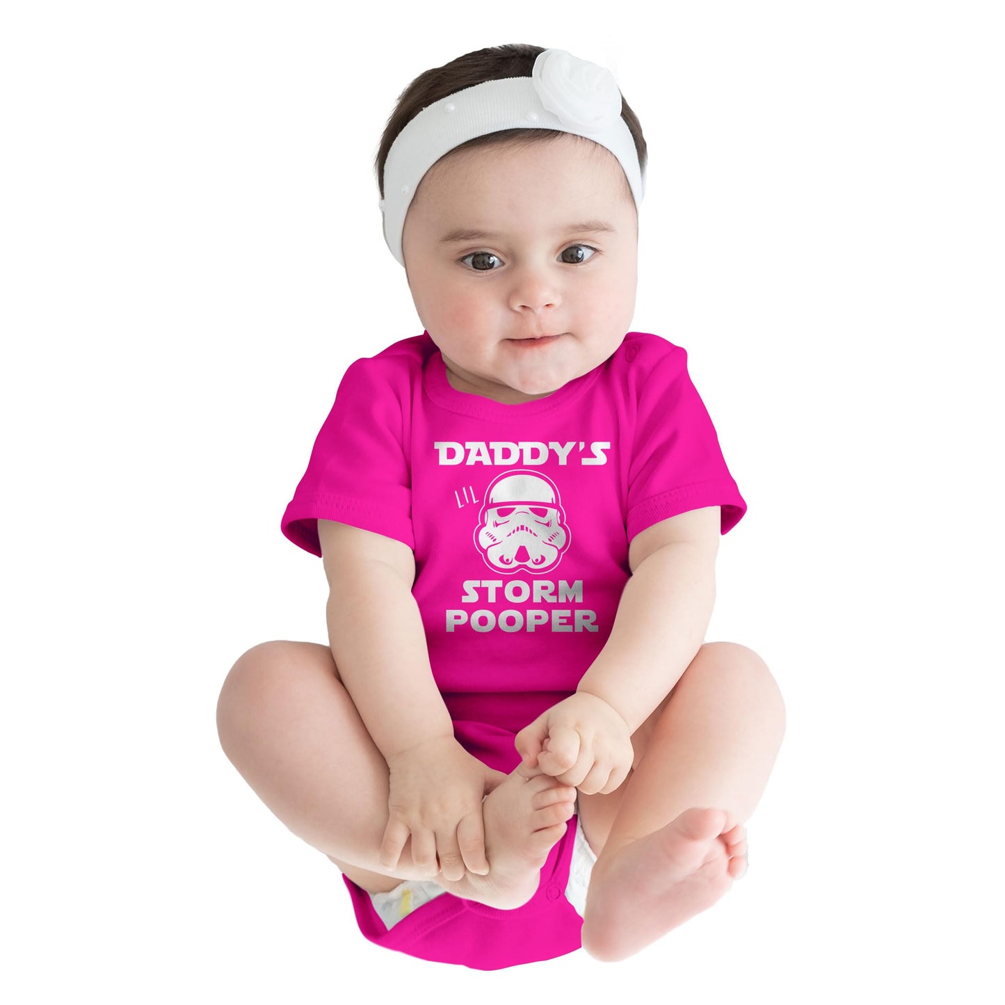 Texas Tees Funny Baby Girl Outfit, Storm Pooper Shirt, Christmas Gift Inspired, Pink 6-12 Mo