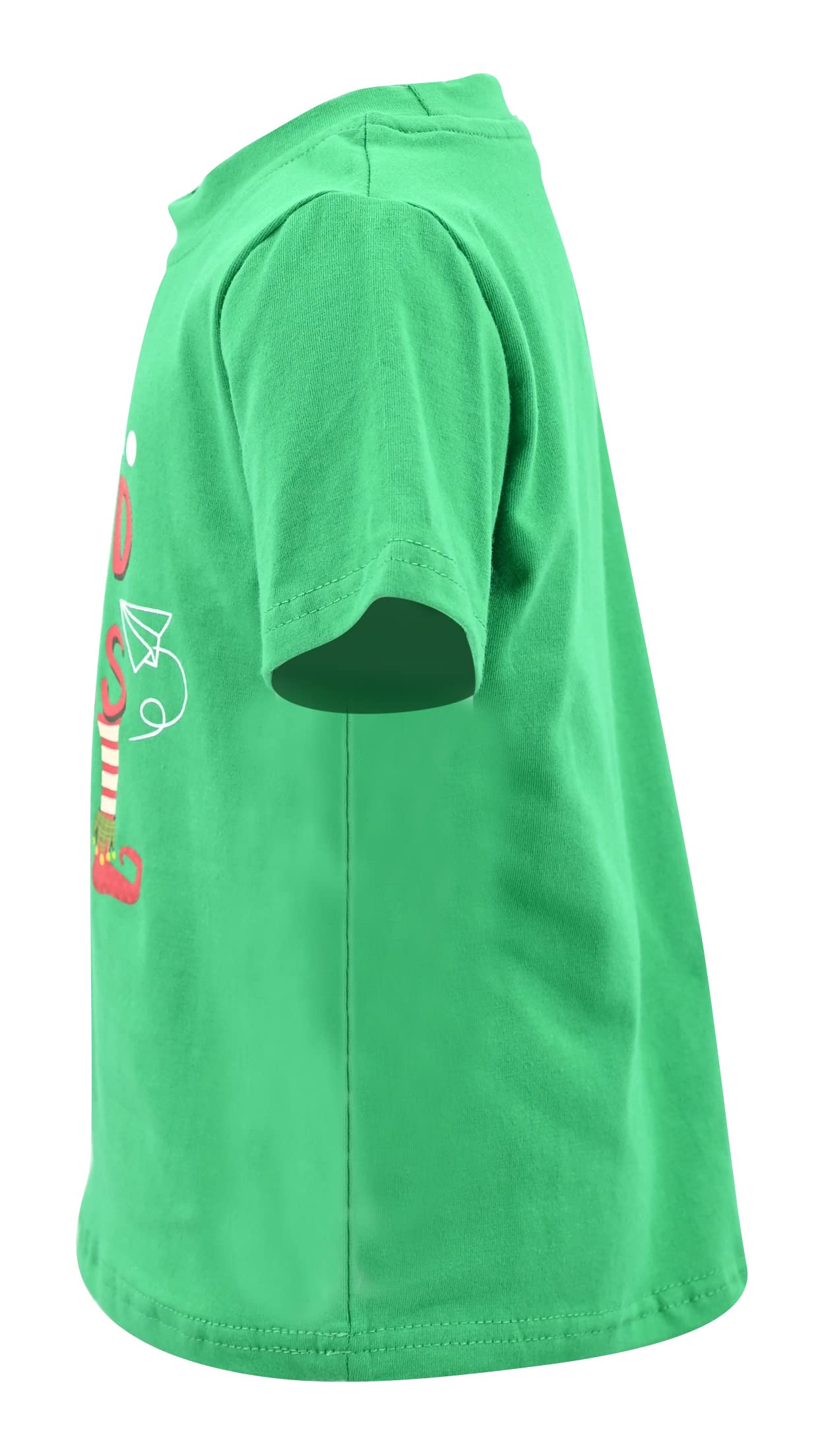 Unique Baby Boys Raised By Elves Short Sleeve Kids Christmas Shirt Clothes (6Y, Green)
