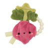 Pearhead Baby Crinkle Teether Toy, Plush Turnip Vegetable with Soft Silicone, BPA-Free Sensory Rattle for Infants, Gentle Crinkl
