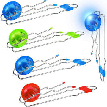 4 Pieces Retro Magic Rail Twirler Flashing Gyro Wheel Classic Rail Twister Vintage Fidget Toy Magnetic Gravity Defying Stunt Toy