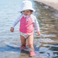 I Play Breathable Infant Toddler Bucket Sun Protection & Swim Hat (White, 2T-4T)