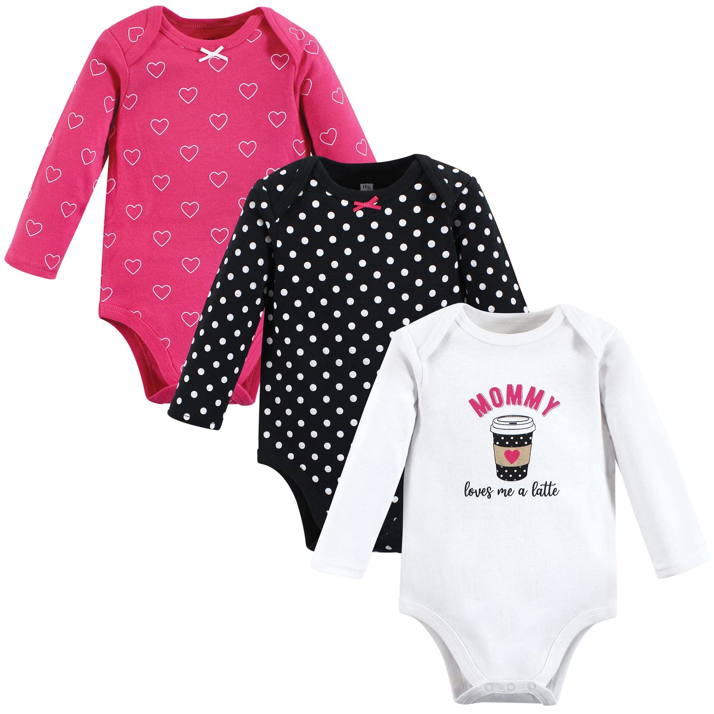 Hudson Baby Unisex Baby Cotton Long-Sleeve Bodysuits, Mommy Latte, 3-6 Months