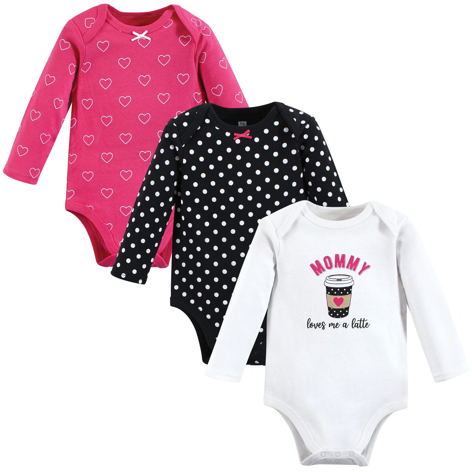 Hudson Baby Unisex Baby Cotton Long-Sleeve Bodysuits, Mommy Latte, 3-6 Months