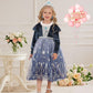 Itvti Girls Princess Elsa Dress Up Costume Snow Queen Halloween Christmas Cosplay Party Toddler Dress Blue, 3-4 Years(Label 110)