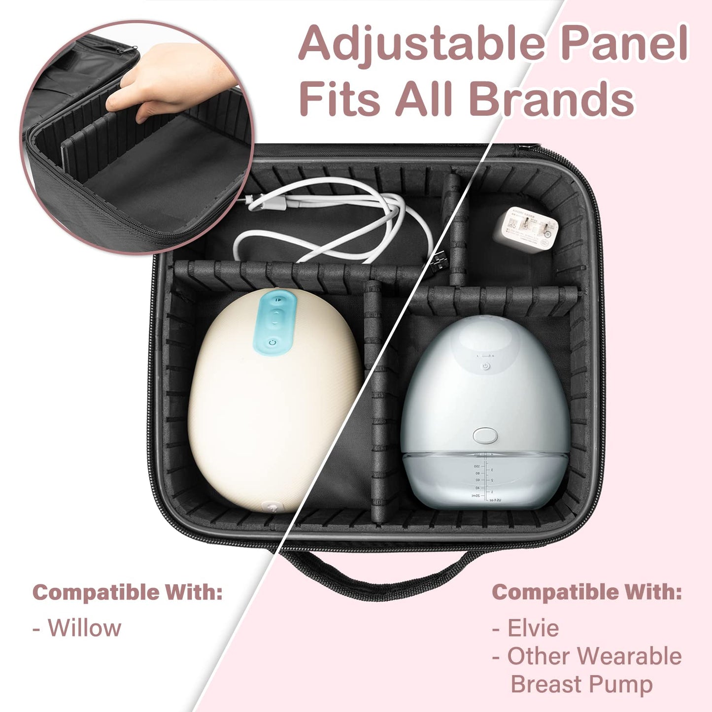 Wearable Breast Pump Bag, Compatible With Elvie And Willow Breast Pump, Hard Container Case Bag For Working Moms, Holds Pump Acc