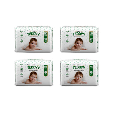 Teddyy Easy Baby Nb Size Diaper Pant Style | 72 Count (New Born)| Upto 5 Kgs (Pack Of 4) | Long Protection Hours | AntiBacteria