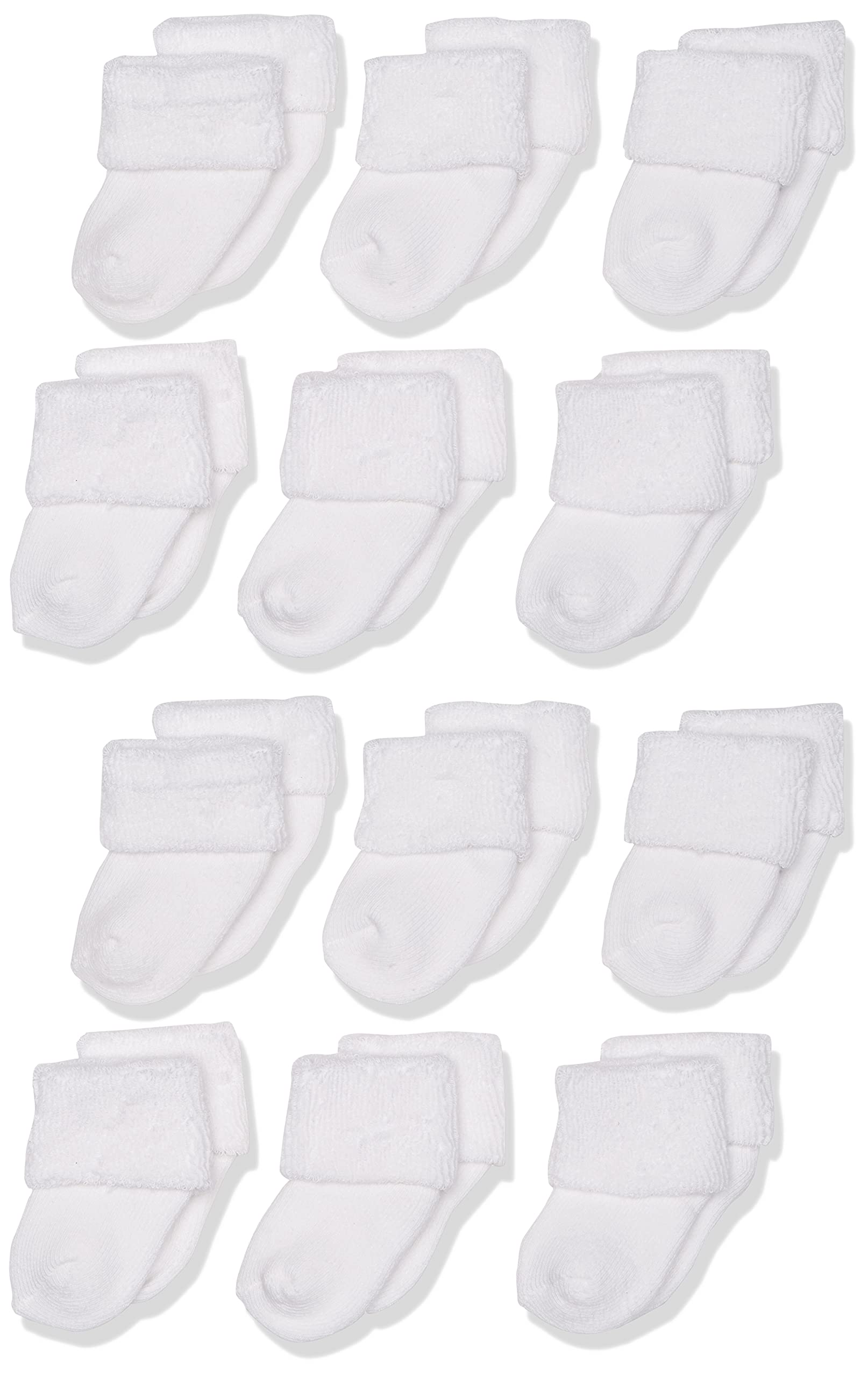 Touched By Nature Baby Boys Organic Cotton Casual Sock, White Terry, 0-6 Months Us