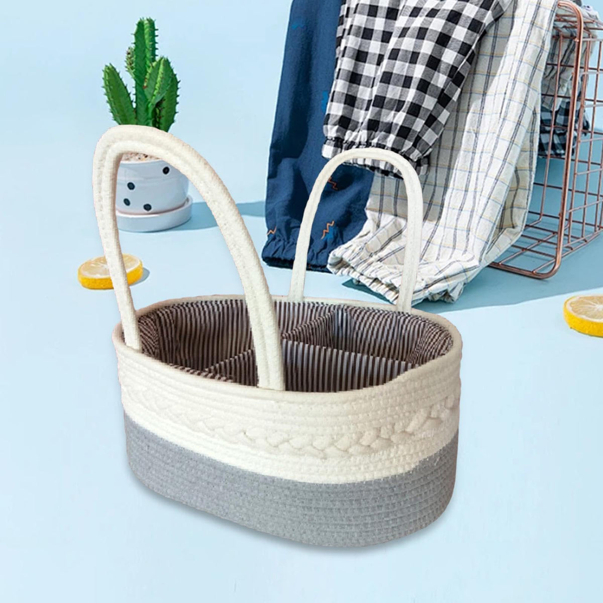TRENDIVIBE Baby Diaper Caddy Nappy Changing Pad Organizer for Living Room Entryway Toys Gray