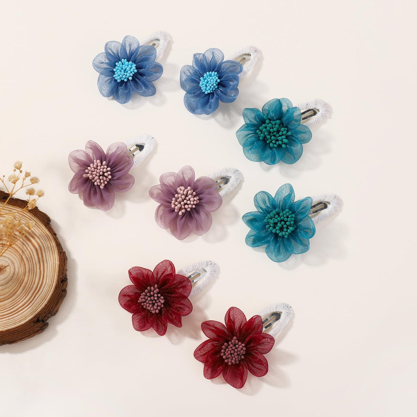 Yhxx Ylen Chiffon Flower Hair Clips Snap Hair Clips Non Slip Wrapped Handmade Floralbaby Hair Clips Hair Accessories For Girls N