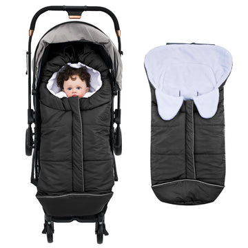 Winter Footmuff, Stroller Bunting Bag for Boys & Girls, Waterproof Sleeping Bag with Hood, Universal Cold Weather Cover, Warm Pl