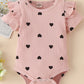 Fullfamous Infant Baby Girl Clothes Outfits,Spring Summer Romper And Pant Set 9-12 Months Pink Heart