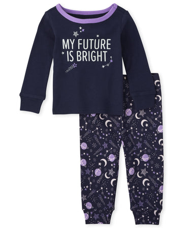 The Children'S Place Baby-Girl And Toddler Long Sleeve Top And Pants Pajama Set Bright Future Baby & Toddler - Pj Set 6 Years