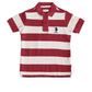 U.S. Polo Assn. Kids Kids Regular Fit Boys Cotton Striped Short Sleeves Polo TShirts (Uktshon0318_Red_12M)