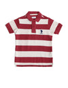 U.S. Polo Assn. Kids Kids Regular Fit Boys Cotton Striped Short Sleeves Polo TShirts (Uktshon0318_Red_12M)