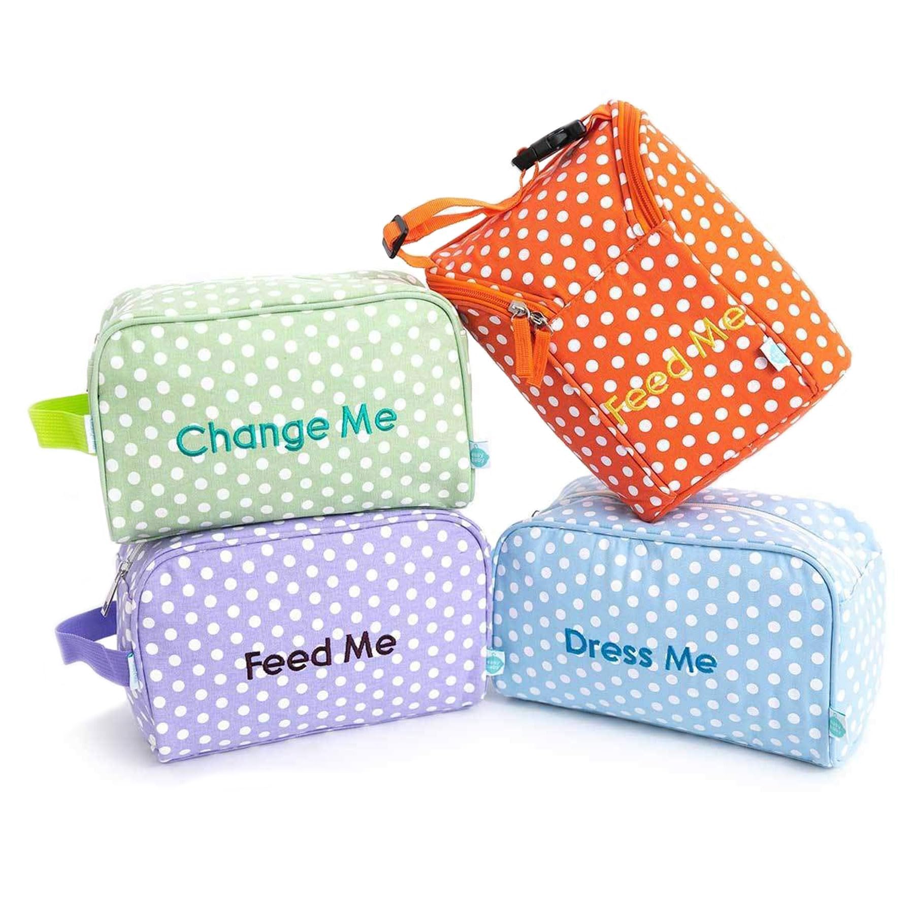 Easy Baby - Diaper, Bottle, And Supplies - Organizer Pouches - Change, Feed, And Dress Me (4 Pack Laguna) | Organizing Packing T