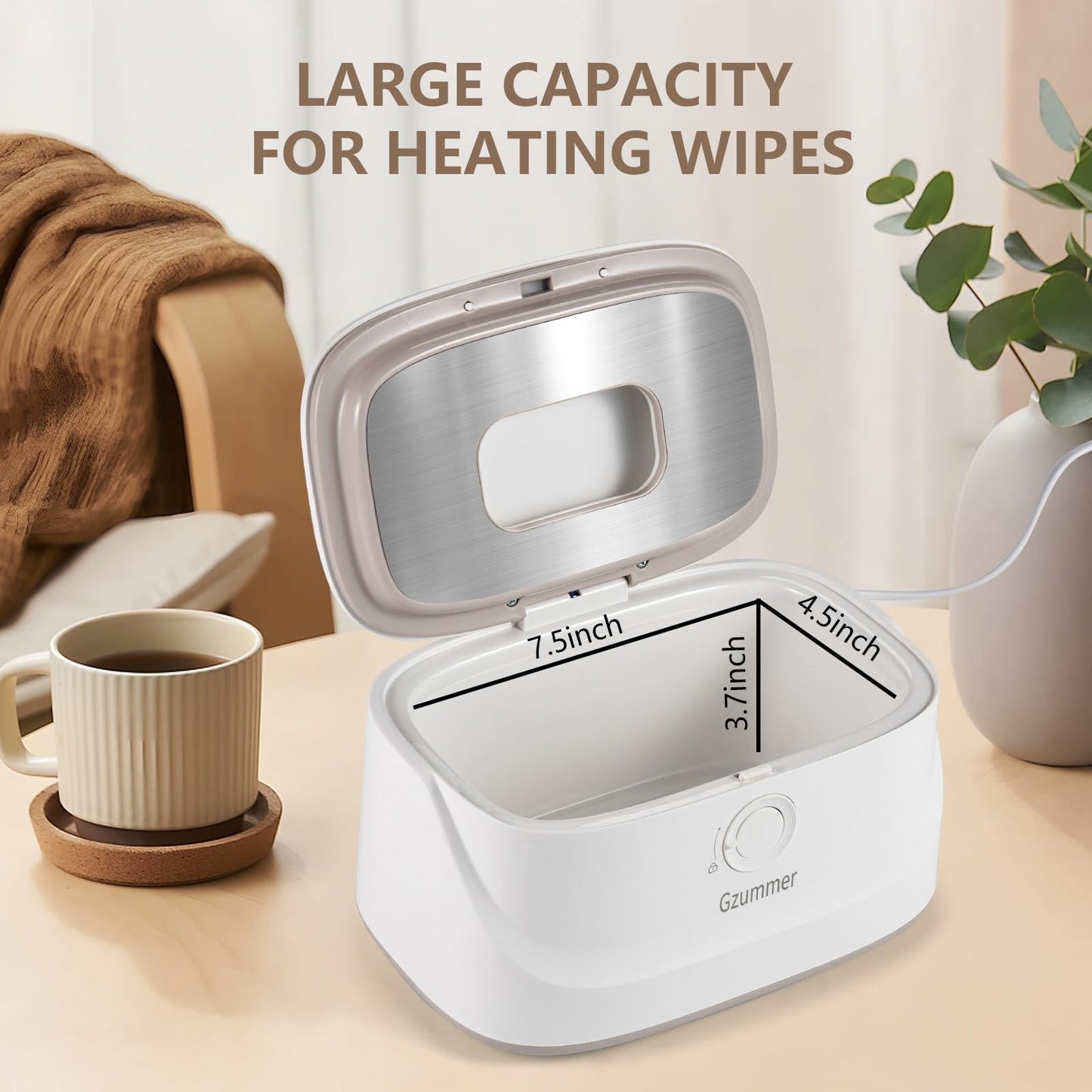 Baby Wipe Warmer, Wipe Warmer And Baby Wet Wipes Dispenser, 3 Temperature Control Large Capacity Wipes Warmer For Babies With Ni