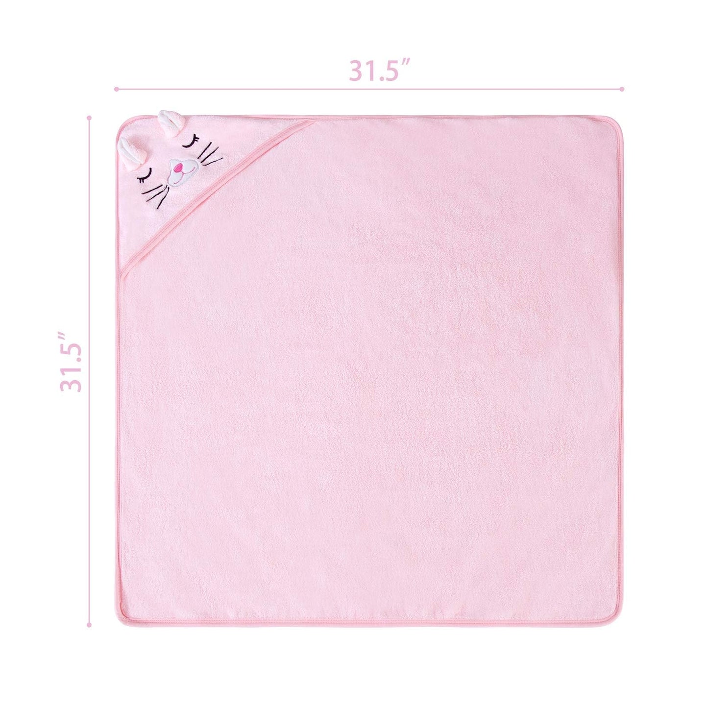 Catteyonce Hooded Baby Bath Towel-Ultra Soft, Absorbent And Hypoallergenic-Baby Bath Towels For Newborn Boy And Girl(Pink Cat, 3