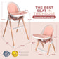 High Chair By Children Of Design Non-Reclinable 6 In 1 Baby Highchair For Babies And Toddlers, Modern Wooden, Easy To Clean, Rem