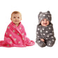 Oyo Baby Soft Baby Blanket Set  Grey Hooded Wearable Blanket (72X68 Cm) & Pink Square Blanket (95X70 Cm) | 012 Months | Warm &