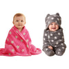 Oyo Baby Soft Baby Blanket Set  Grey Hooded Wearable Blanket (72X68 Cm) & Pink Square Blanket (95X70 Cm) | 012 Months | Warm &