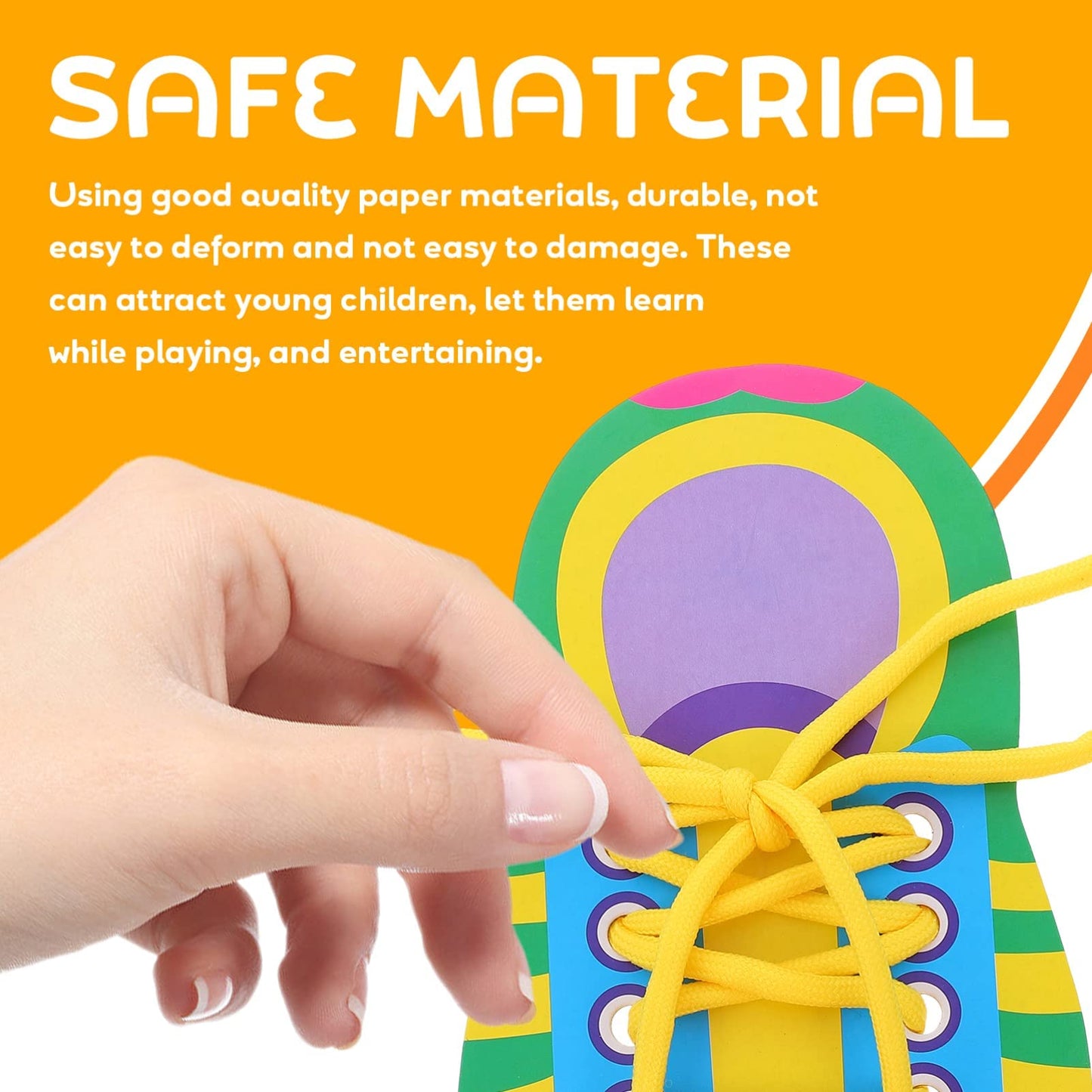 NUOBESTY Shoelace Threading Teaching Toys Learn to Tie Shoelaces Toy Kids Toddlers Fine Motor Skills Toy Early Educational Toys,