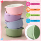 Domensi 2 Sets Kids Porcelain Bowls With Silicone Suction Sleeves Toddler Suction Bowls Baby Bowl Microwave Dishwasher Safe Cere