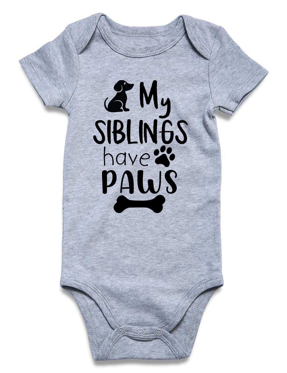 Funnycokid Baby My Siblings Have Paws Onsie 0-3 Months Bodysuit Unisex Baby Clothes Dog Onsies For Racing Cute Gender Neutral Ba