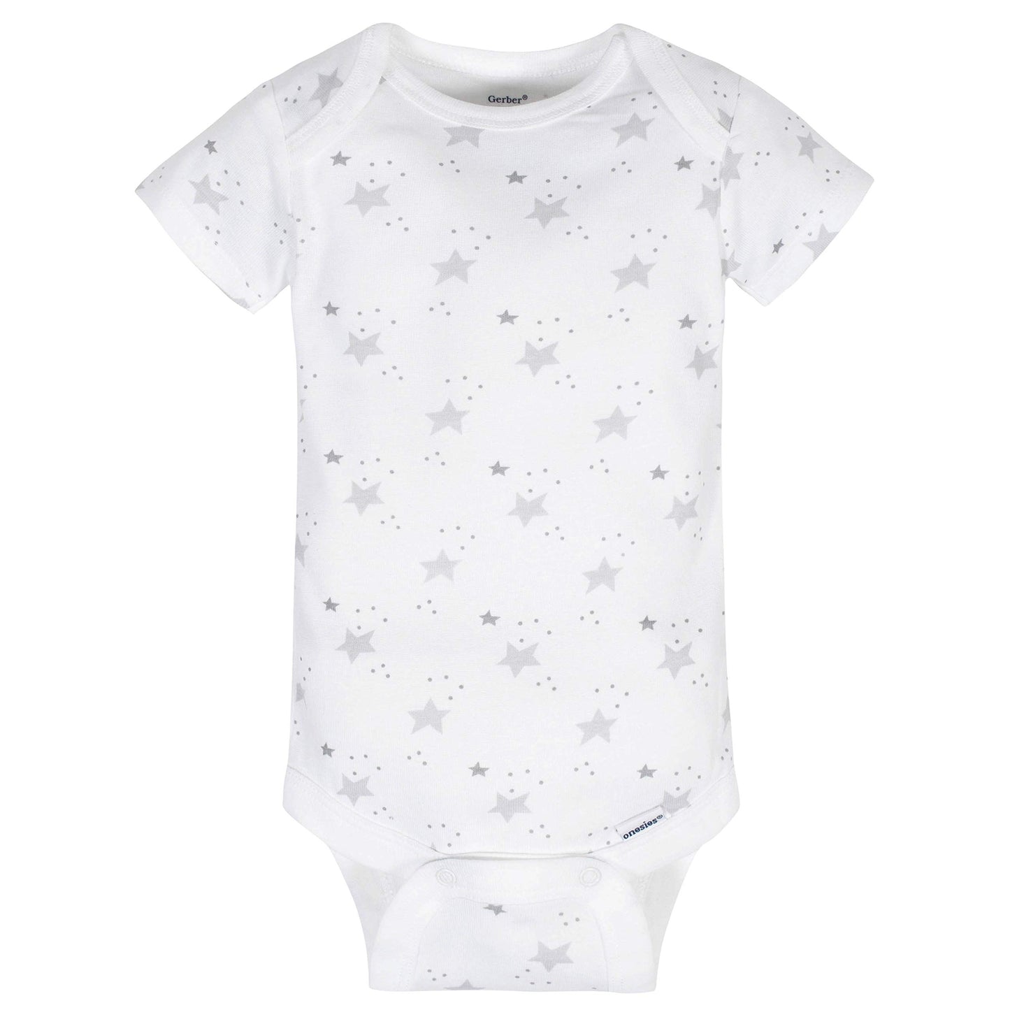 Gerber Baby 8-Pack Short Sleeve Onesies Bodysuits, Sheep Grey, Newborn