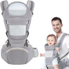 Clefairy Baby Carrier with Hip Seat for Newborn Infant Toddler 3 in 1 Breathable and Soft Child Carrier Backpack Baby Sling Wrap