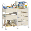 Nylaira Baby Organizer and Storage Cart, 4-Tier Rolling Utility Cart with Wheels, Dividers and Drawers, Easy to Assemble for Nur