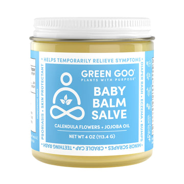Green Goo Baby Balm, Organic Gentle Moisturizing & Soothing Baby Lotion, Helps Relieve Skin Irritations, 4 Oz Jar