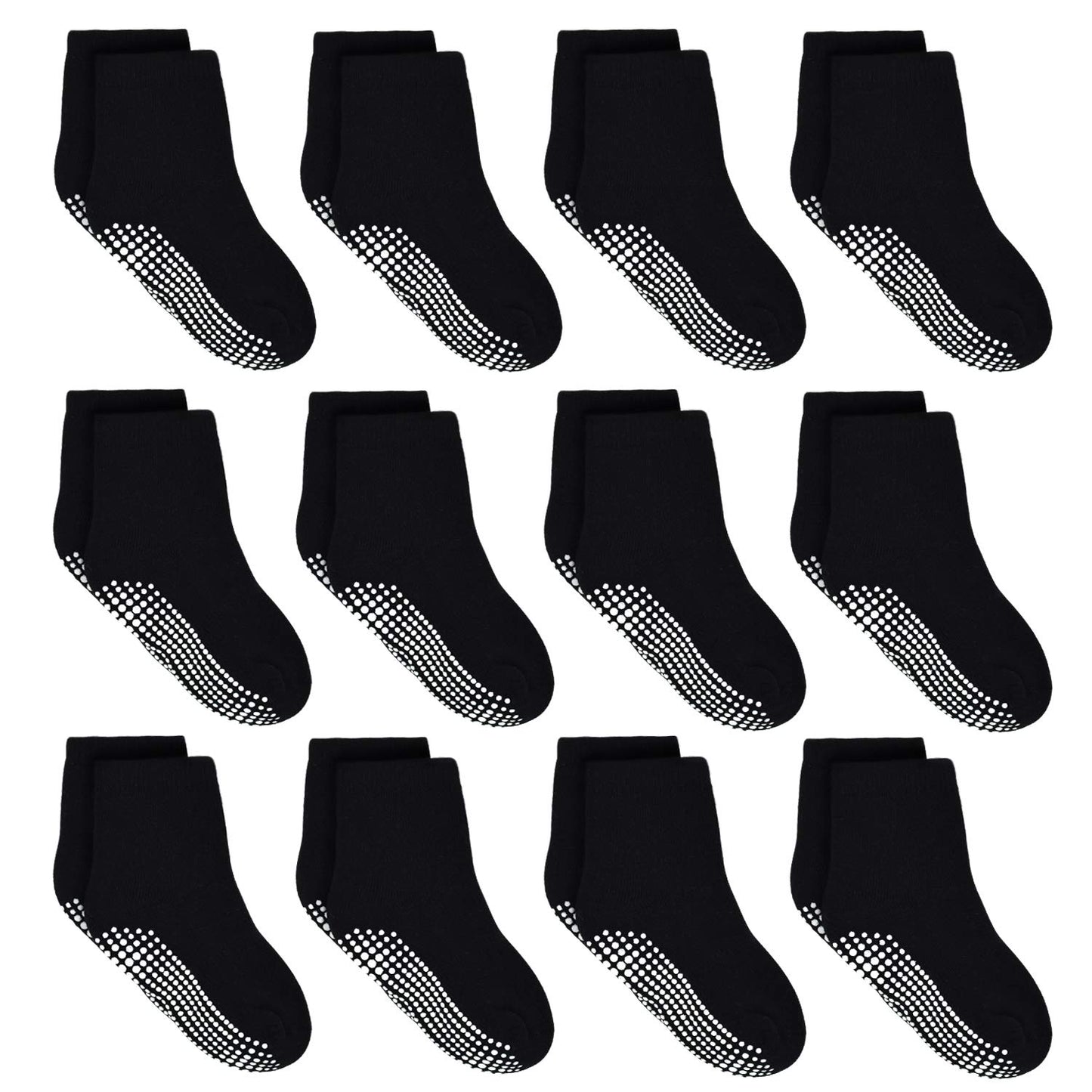 Tphon Kids Non Slip Toddler Boy Grip Socks 12 Pairs Anti Skid Sticky Socks For 7-10 Years Infants Baby Children