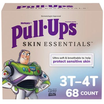 Pull-Ups Boys' Skin Essentials Potty Training Pants, Training Underwear, 3T-4T (32-40 Lbs), 68 Ct