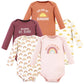 Hudson Baby Unisex Baby Cotton Long-Sleeve Bodysuits, Sunshine Rainbows 5-Pack, 18-24 Months
