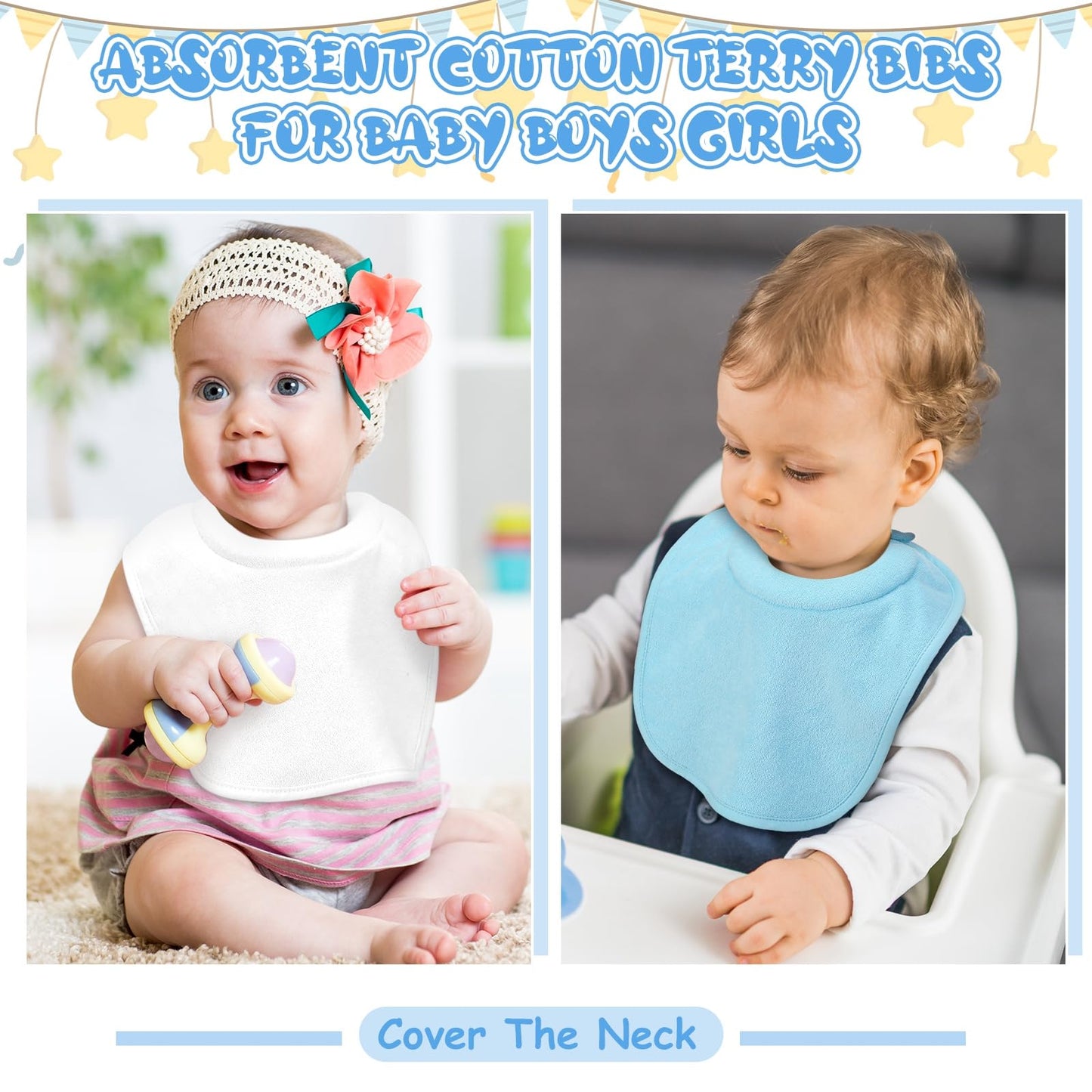 Twistover 4 Pcs Baby Feeding Bibs For Drooling And Teething Comfi Neck Baby Bib With Padded Collar Absorbent(Boy Color)