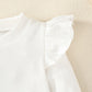 Opawo Toddler Girl Shirts Ruffle Long Sleeve Baby Tee Tops, Ribbed Toddler Girl Blouse, Fall Baby Girl Clothes 2-Pack 12M-4T(Bla