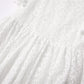 Niyage Toddler Girls Elegant Lace Pom Pom Flutter Sleeve Party Princess Dress White 130